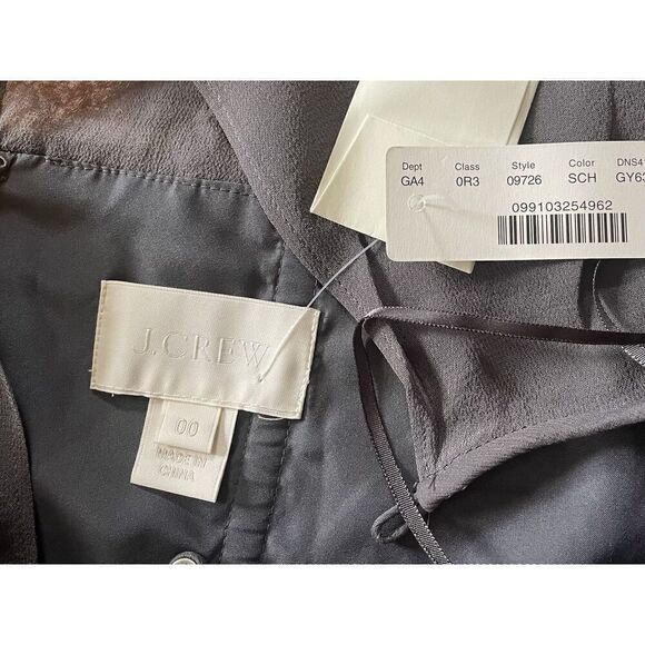 NWT J.Crew Clara Women’s Grey Sleeveless Lining Silk Chiffon Dress Size 0 - Picture 3 of 11